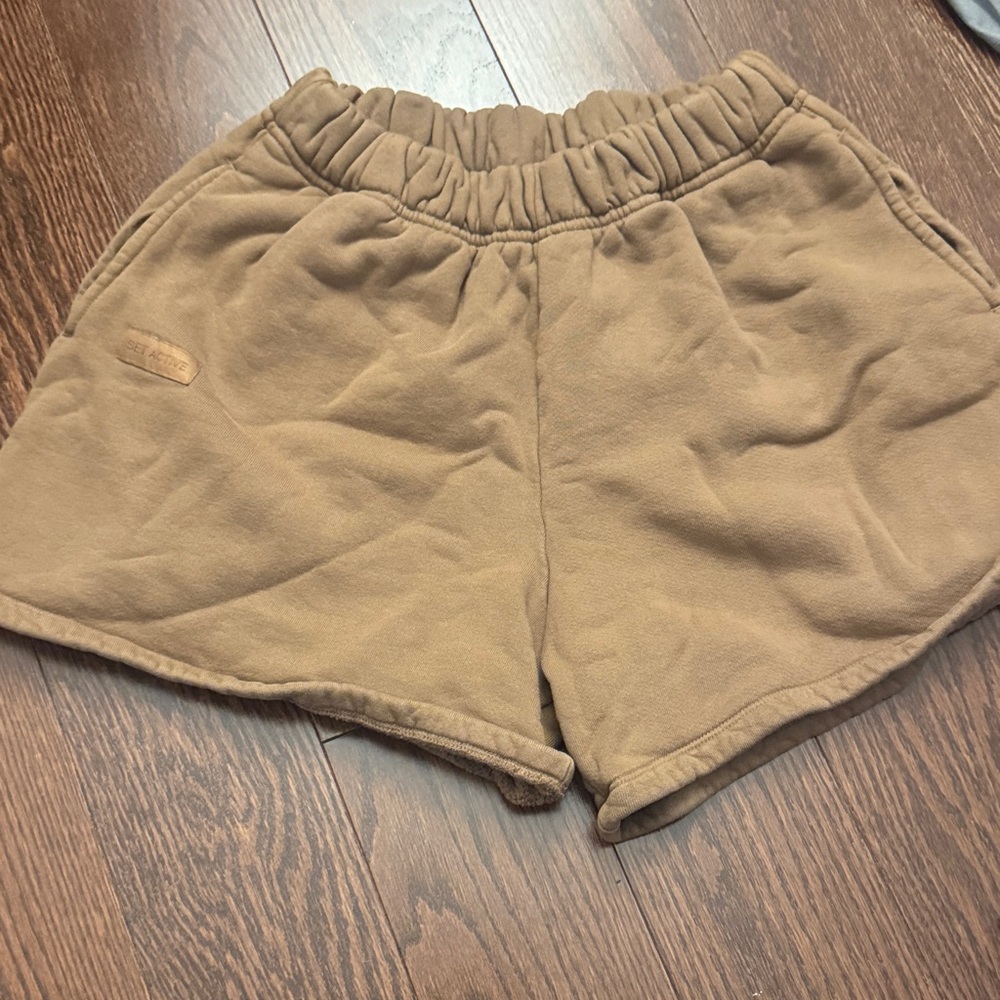 SET Active cozy Brown Fleece Shorts